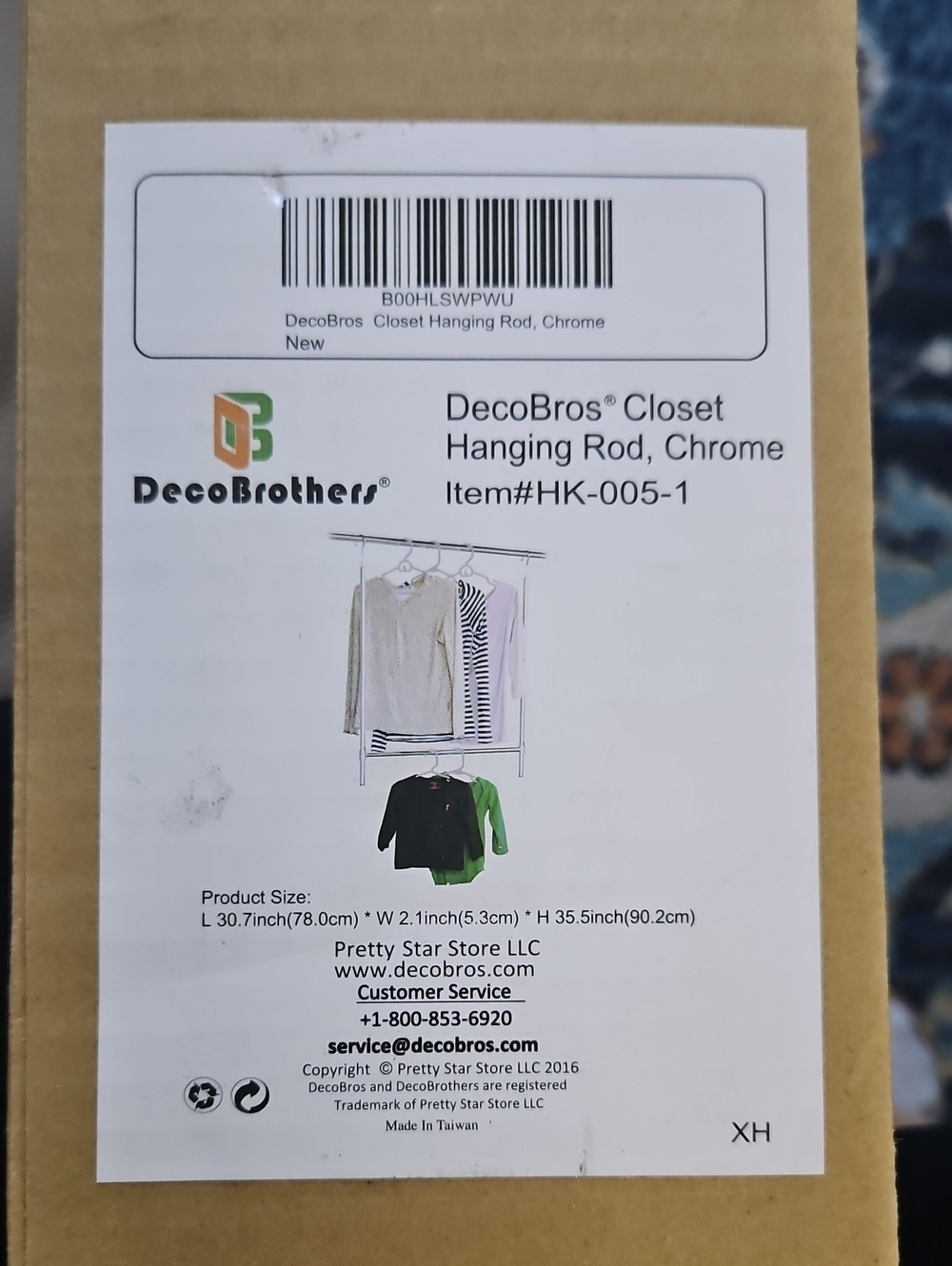 Brother Chrome Closet Hanging Rod - Chrome
